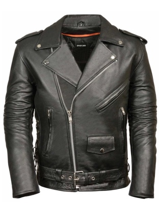 TN925 Men’s Classic Police Style Gun Pocket Motorcycle Jacket