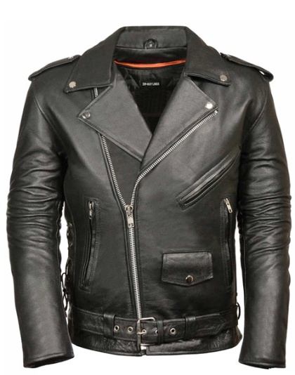 TN925 Men’s Classic Police Style Gun Pocket Motorcycle Jacket