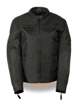 TN1014-BLACK WOMEN LIGHTWEIGHT TEXTILE JACKET BLACK STRIPE