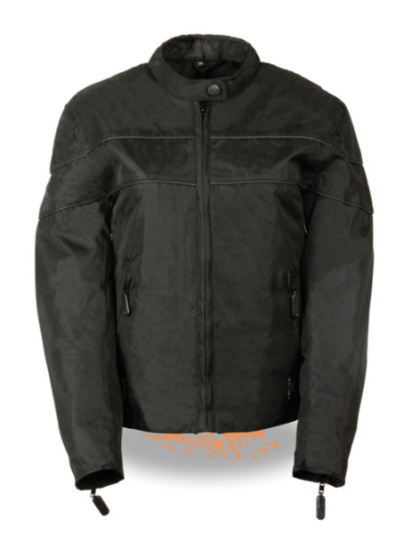 TN1014-BLACK WOMEN LIGHTWEIGHT TEXTILE JACKET BLACK STRIPE