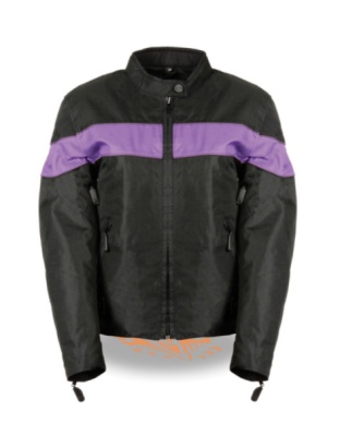 TN1014-PURP WOMEN LIGHTWEIGHT TEXTILE JACKET PURPLE STRIPE