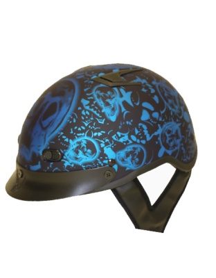 200BBF - DOT Boneyard Blue Flat Helmet