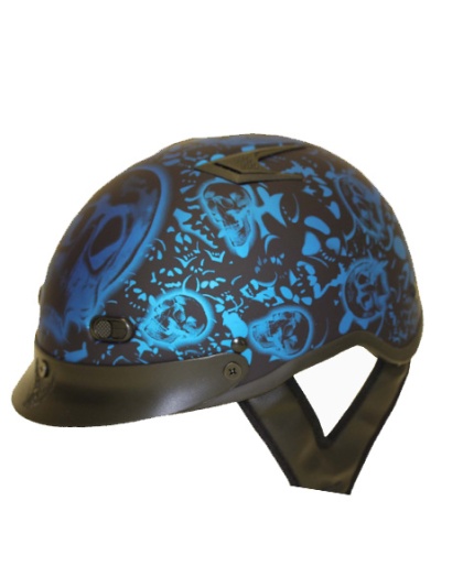 200BBF - DOT Boneyard Blue Flat Helmet