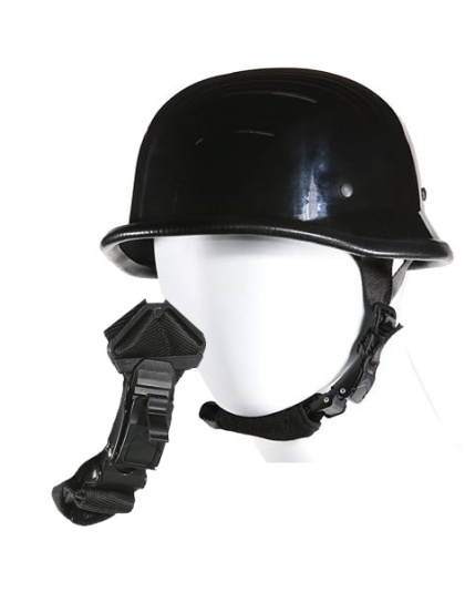 TN2021 - German Novelty Shiny Black Helmet With Q-Release