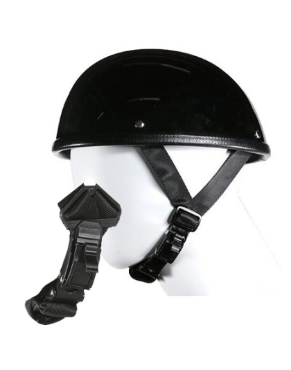 TN2024 - EZ Rider Novelty Shiny Black Helmet With Q-Release