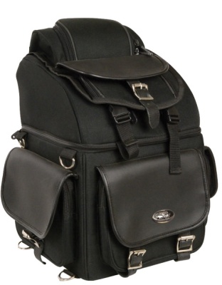5073 - TEXTILE BACK SEAT SISSY BAR BAG WITH 5 LARGE OUTER POCKETS