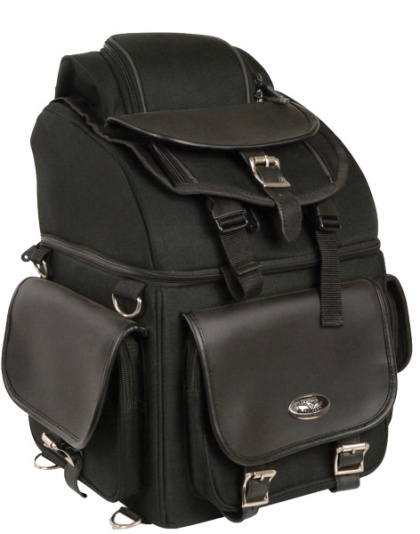 5073 - TEXTILE BACK SEAT SISSY BAR BAG WITH 5 LARGE OUTER POCKETS
