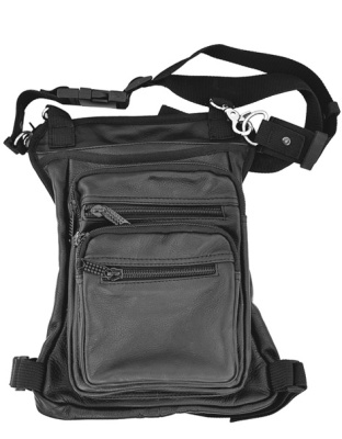 2219 - LEATHER CARRY THIGH BAG WITH WAIST BELT