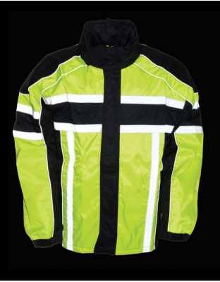 1000 - MEN’S BLACK &amp; NEON GREEN RAIN SUIT