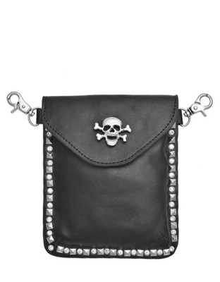2177 - Studded Skull Bones Belt Bag