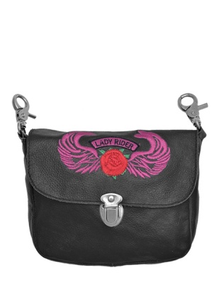 2199PNK - Black Pink Lady Rider Belt Bag