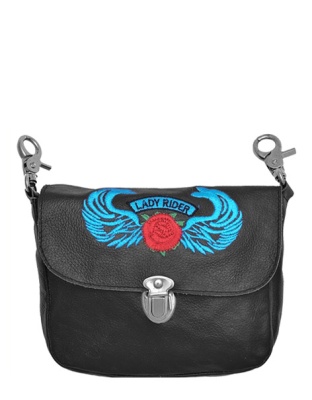 2199TURQ - Black Turquoise Lady Rider Belt Bag