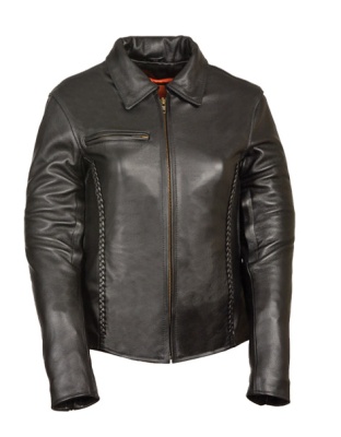 TN1132 - WOMENS SHIRT COLLAR JACKET BRAIDING DETAIL