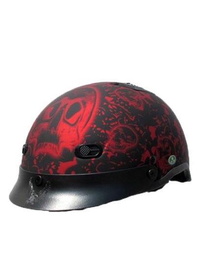 200BRF - DOT Boneyard Red Flat Helmet