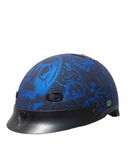200BBF - DOT Boneyard Blue Flat Helmet