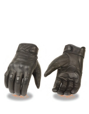 TN7500 - MEN’S PREMIUM LEATHER PERFORATED CRUISER GLOVES WITH GEL