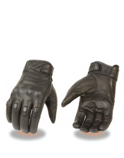 TN7500 - MEN’S PREMIUM LEATHER PERFORATED CRUISER GLOVES WITH GEL