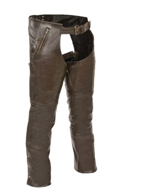 1440 - MENS RETRO BROWN FOUR POCKET THERMAL LINED CHAP