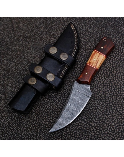 TJ038 - Wood Handle Damascus Knife