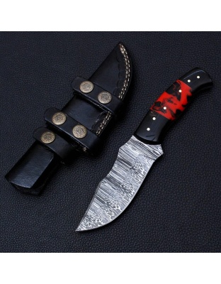 TJ09L - Razon Horn Handle Damascus Knife