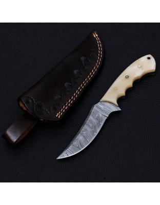 TJ171 - Bone Handle Damascus Knife