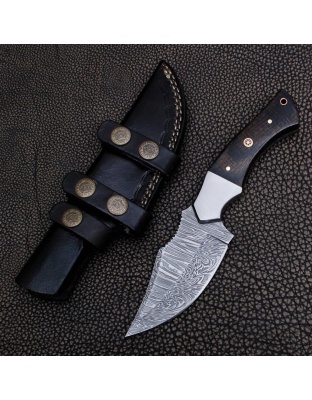 TJ2014 - Micarta Sheet Handle Damascus Knife