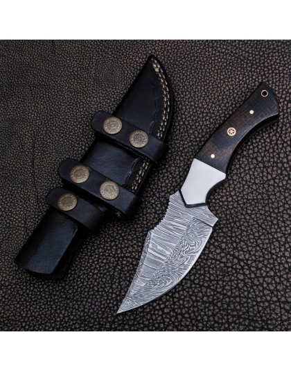 TJ2014 - Micarta Sheet Handle Damascus Knife