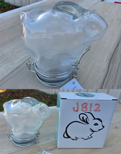 J812 - Bunny Glass Jar Air Tight Container White