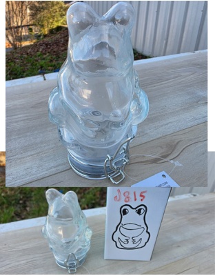 J815 - Frog Glass Jar Air Tight Container White