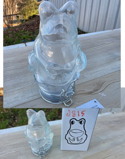 J815 - Frog Glass Jar Air Tight Container White