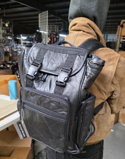 B214 - Patch Leather Back Pack