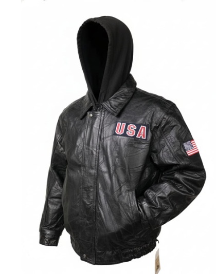 PWUSA - Patch Leather USA Flag Eagle Jacket