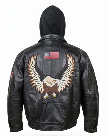 PWUSA - Patch Leather USA Flag Eagle Jacket