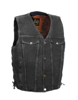 TN1085 - Men's Denim Style Pockets Vest Black
