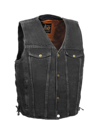 TN1085 - Men's Denim Style Pockets Vest Black