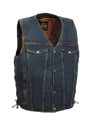 TN1086 - Men's Denim Style Pockets Vest Blue