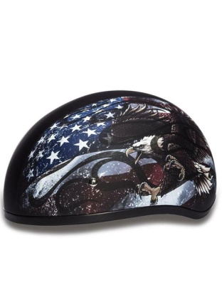 Daytona Skull Cap Helmet USA Flag Eagle