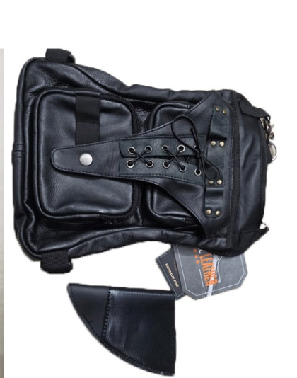 TN2218 - LEATHER CARRY THIGH BAG WITH WAIST BELT