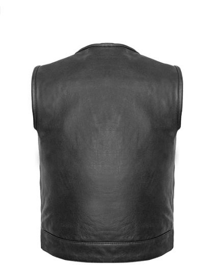 TN1054 - Mens Collarless MC Leather Vest