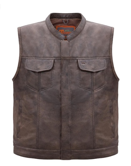 TN1069 - Men's Distress Brown Club Style Vest