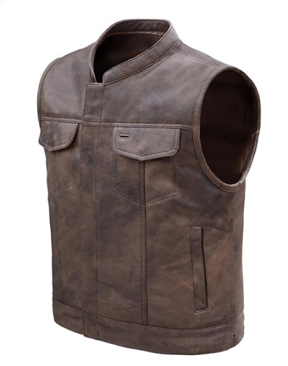TN1069 - Men's Distress Brown Club Style Vest