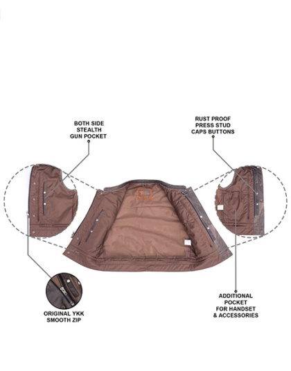 TN1069 - Men's Distress Brown Club Style Vest