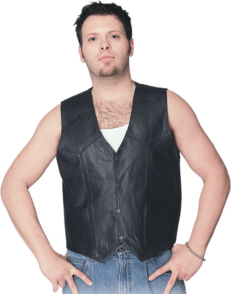 TN1020 - Men's Classic Leather Vest With Gun Pocket