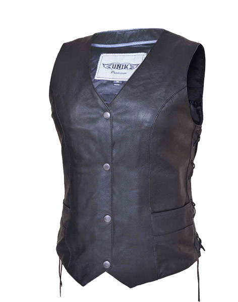TN1185 - LADIES CONCEALED CARRY LEATHER VEST WITH GUN POCKET