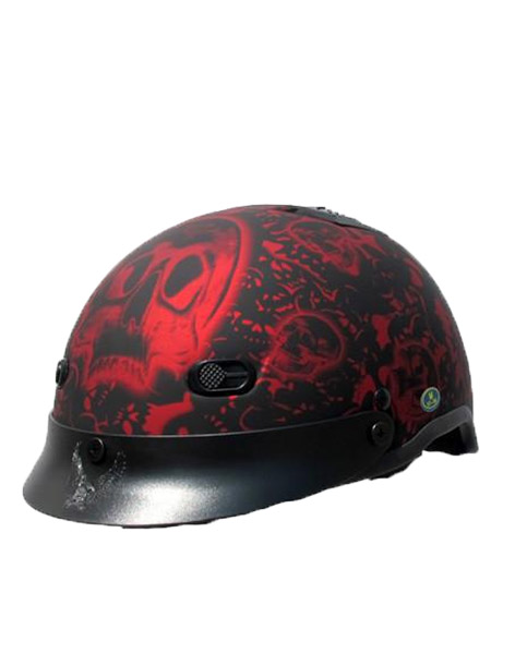2038 - DOT Boneyard Red Flat Helmet