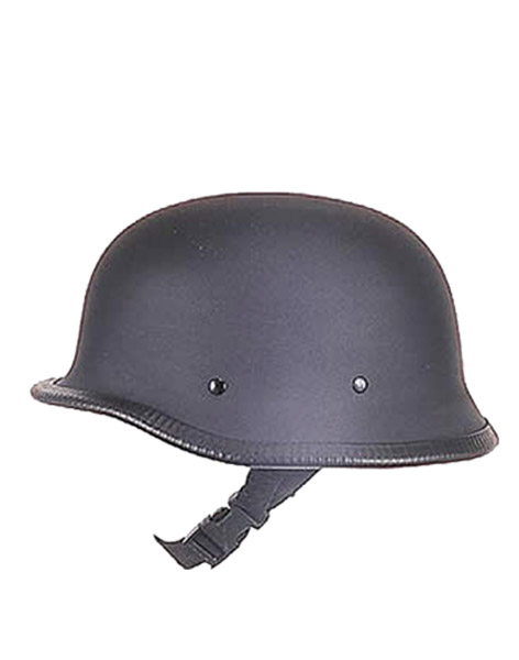 2057 - German Style Flat Black Novelty Half Helmet