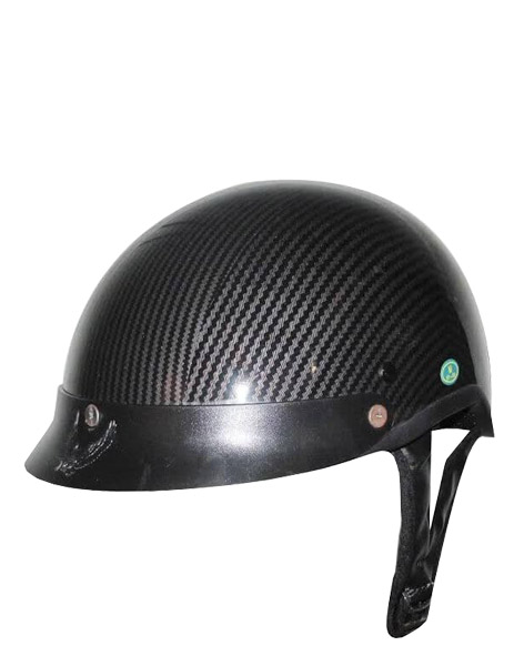 2091 - DOT Carbon Fiber Look Shorty Motorcycle Helmet