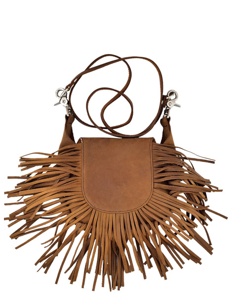 2192brwn - Brown Fringe Bag
