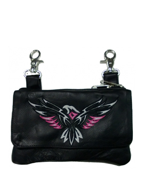 2273PUR - Clip Bag with Eagle Embroidery