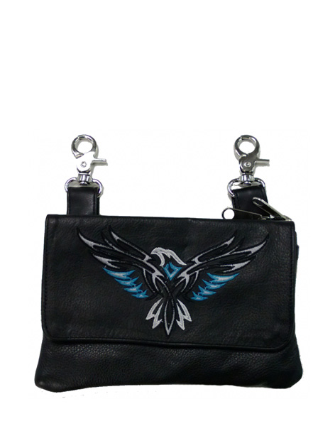 2273TURQ - Clip Bag with Eagle Embroidery